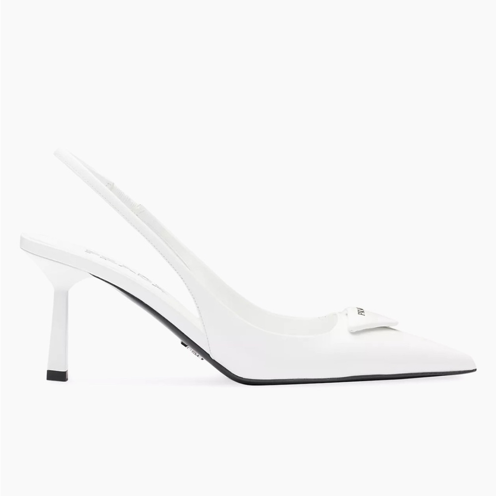 NEVER WORN PRADA White Slingback Heels